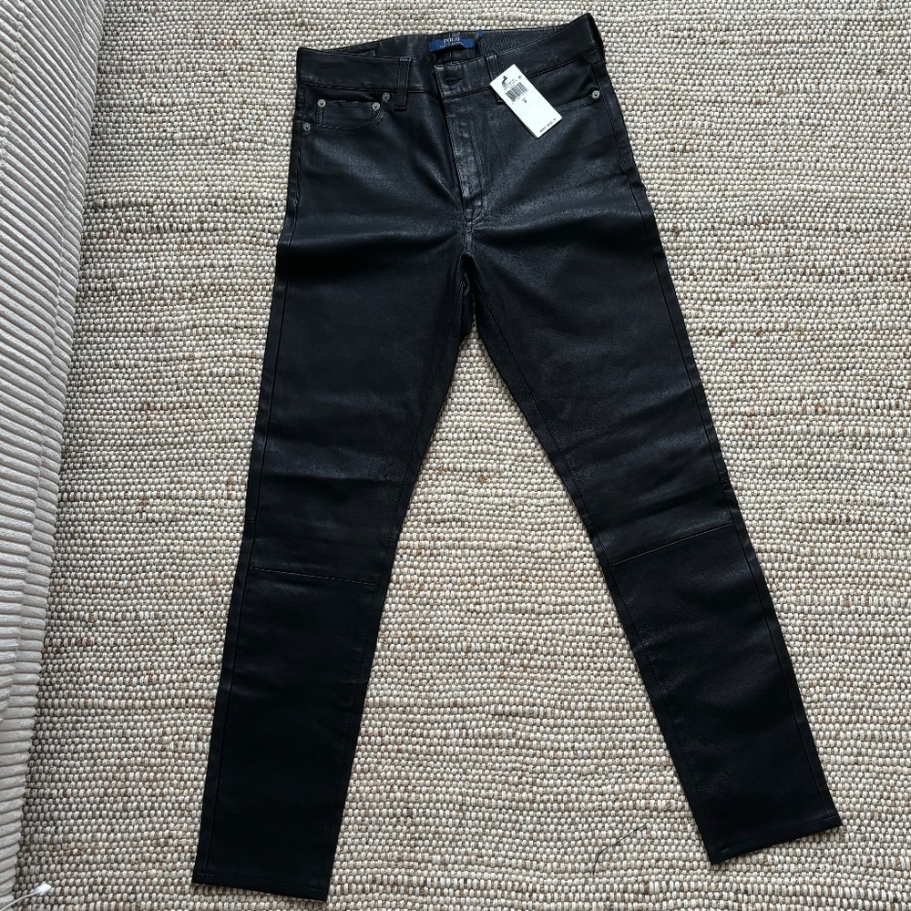 Black Leather Ralph Lauren Pants